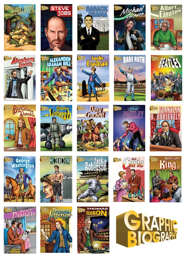 Promo π Saddleback Educational Publishing Graphic Biographies Sample Set, Set Of 20 π 1 Promo π Saddleback Educational Publishing Graphic Biographies Sample Set, Set Of 20 π